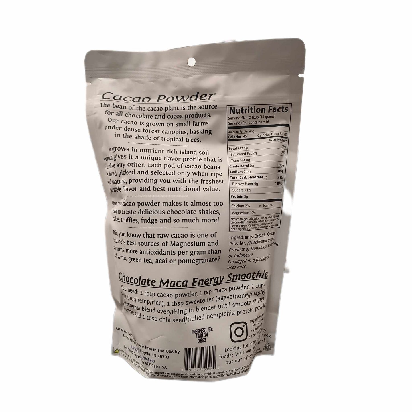 Foods Alive Organic Cacao Powder