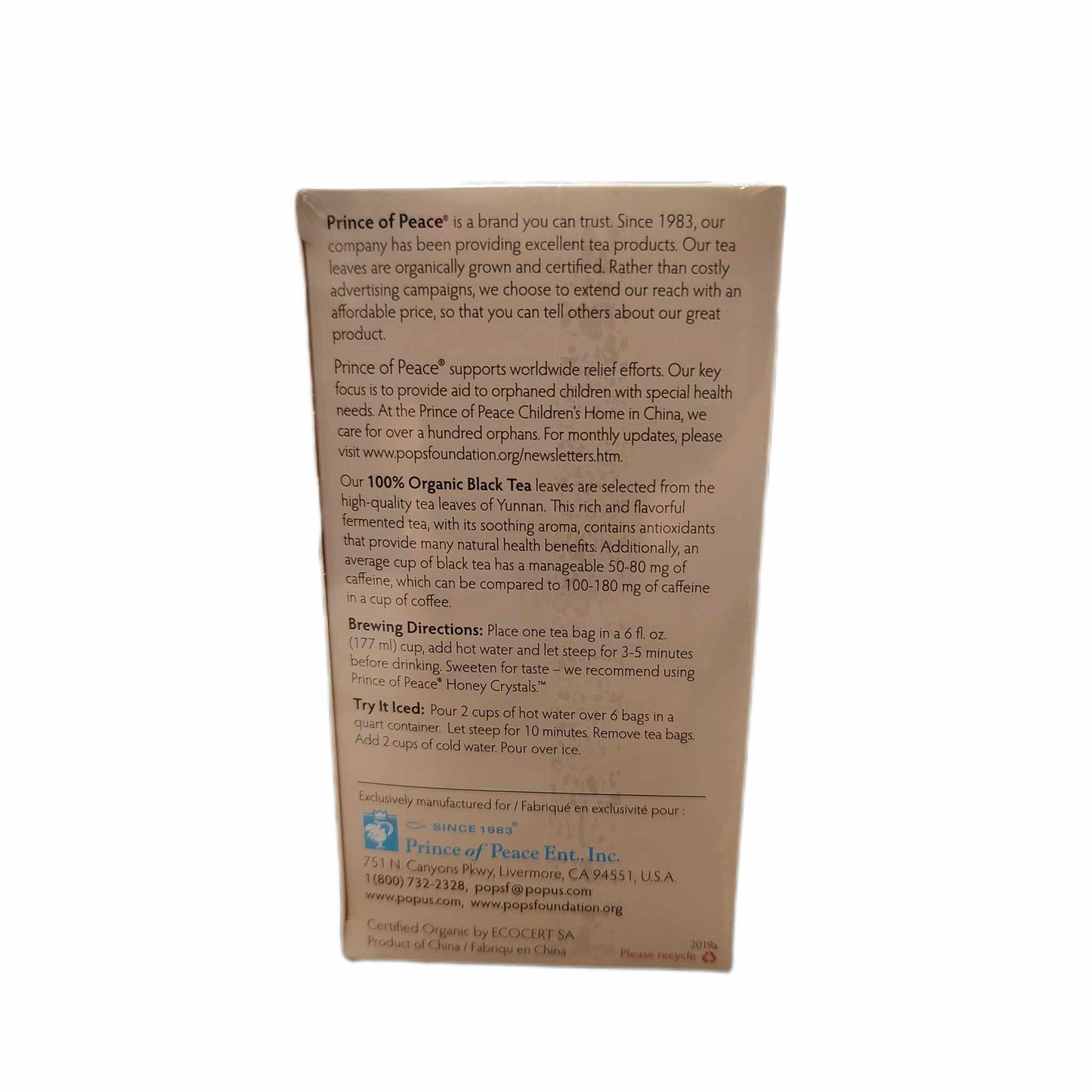 Prince of Peace Organic Black Tea