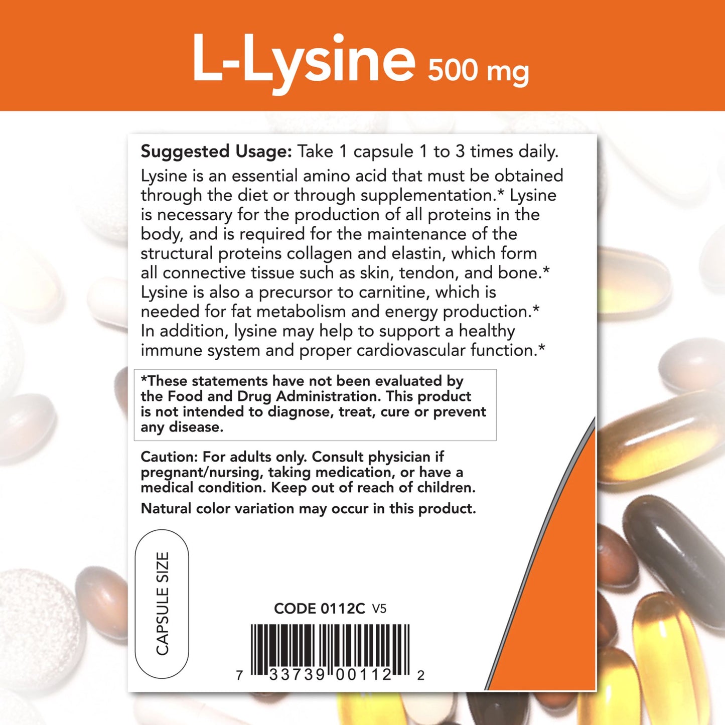 NOW Foods L-Lysine 500mg