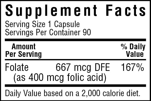 Bluebonnet Folic Acid
