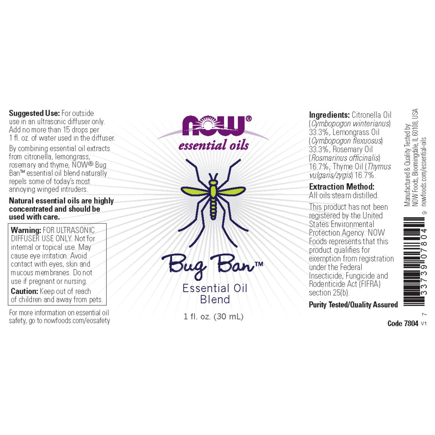 NOW Foods Bug Ban Essential Oil Blend