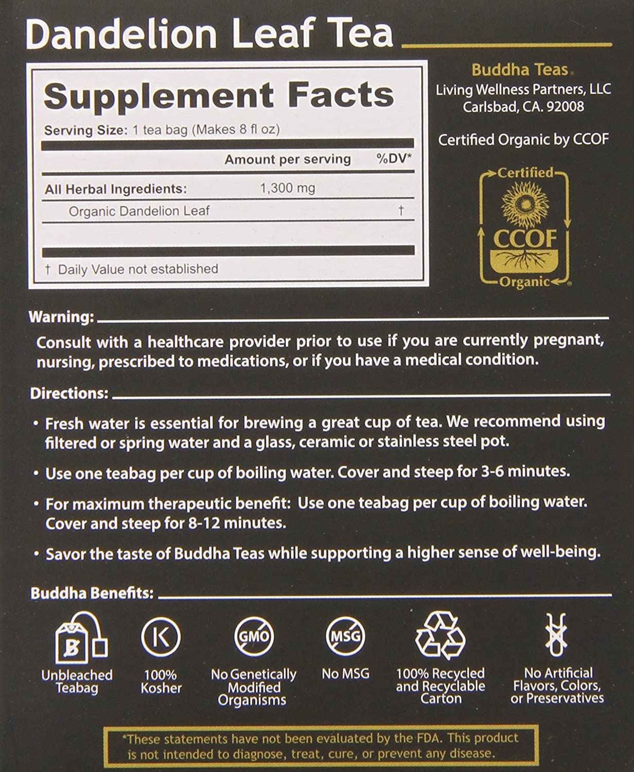 Buddha Organic Dandelion Leaf Tea