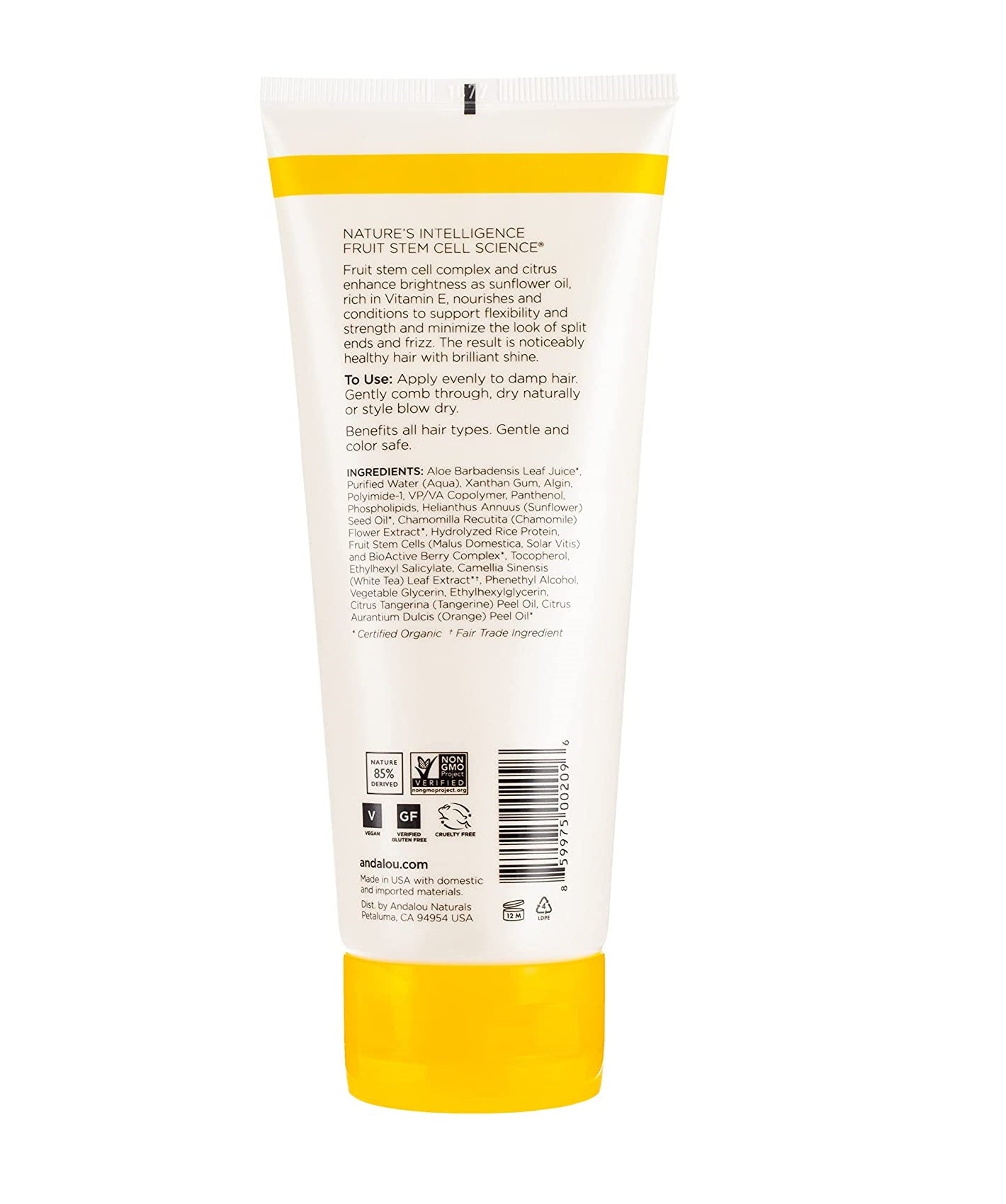 Andalou Naturals Sunflower & Citrus Brilliant Shine Hair Styling Gel