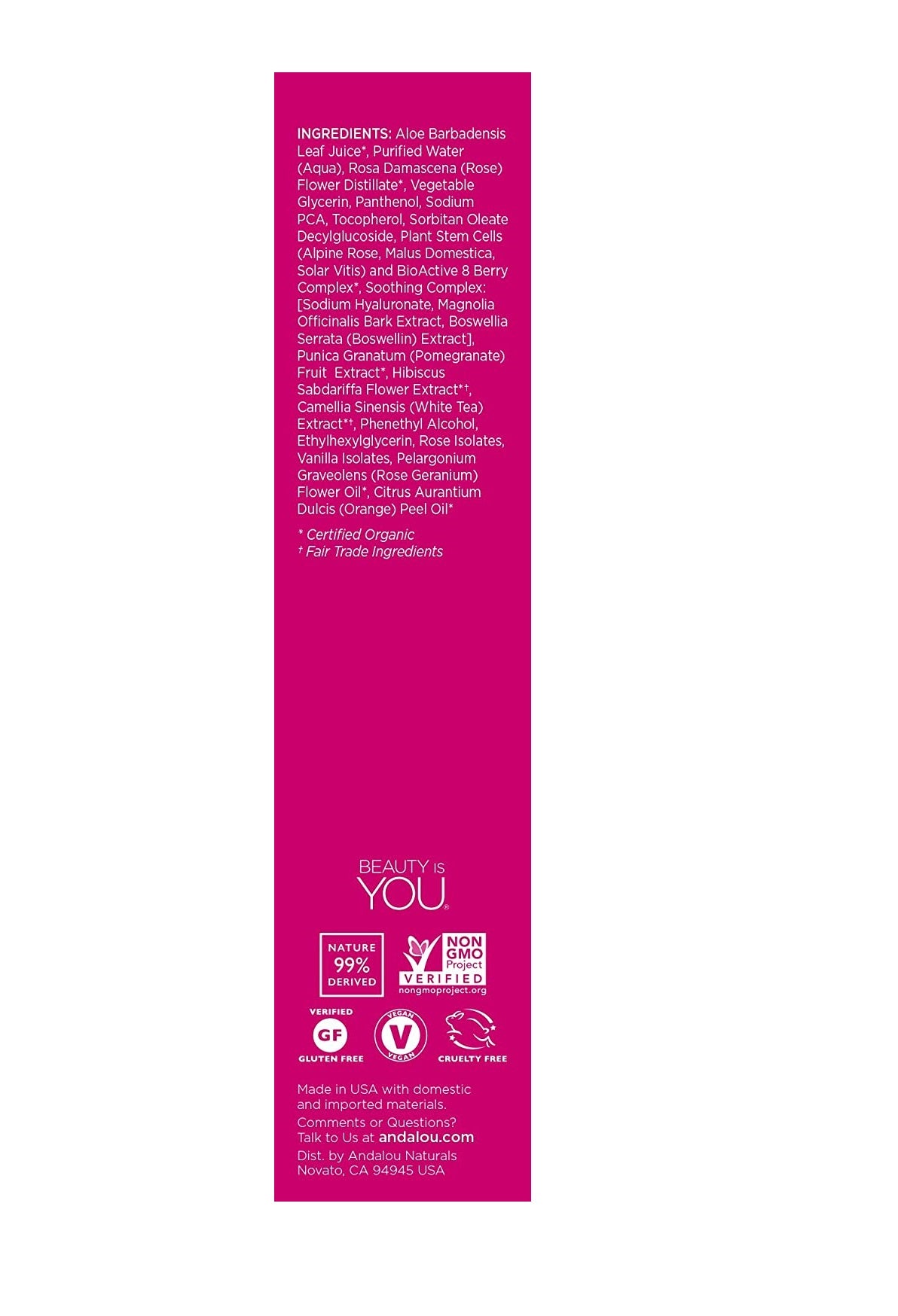 Andalou Naturals Sensitive 1000 Roses Floral Toner