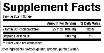 Natural Factors Vitamin D3 25 mcg (1000 IU)