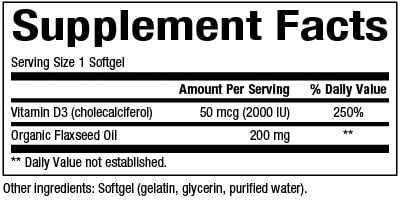 Natural Factors Vitamin D3 50 mcg (2000 IU)