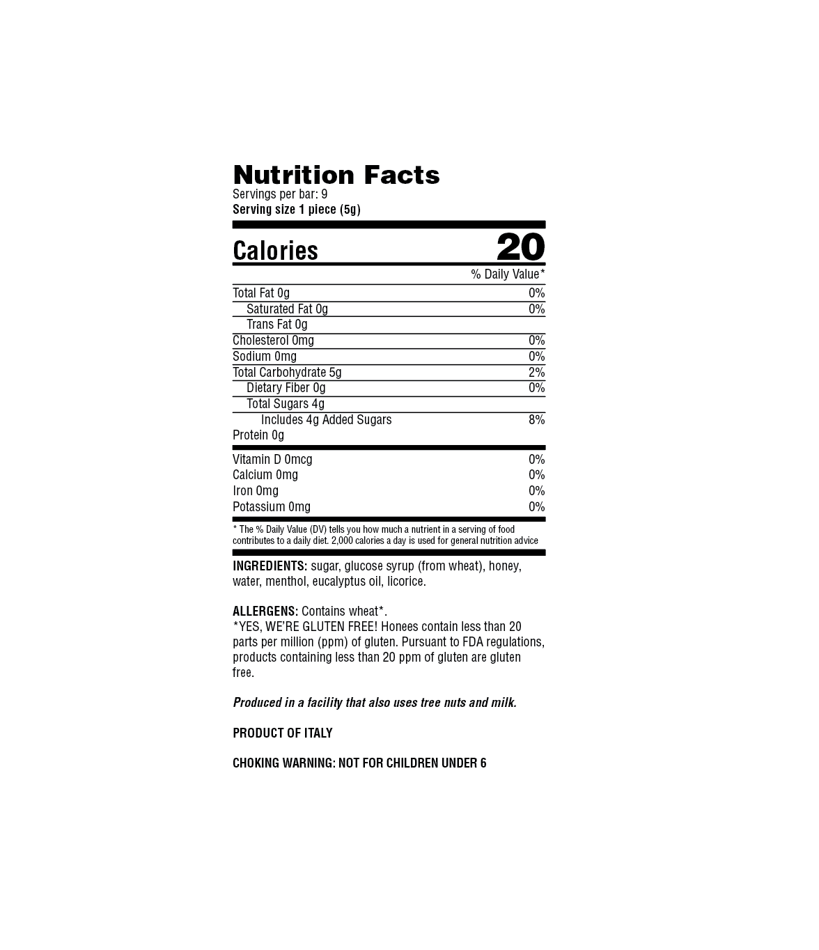 HONEES Menthol Eucalyptus Honey Filled Drops