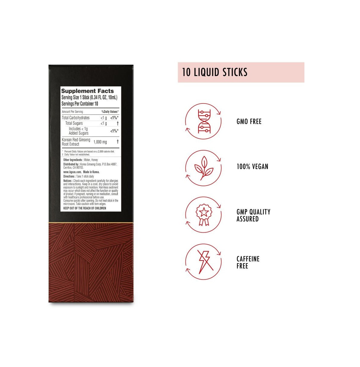 Koreselect Liquid Energy Stick Korean Red Ginseng Caffeine Free