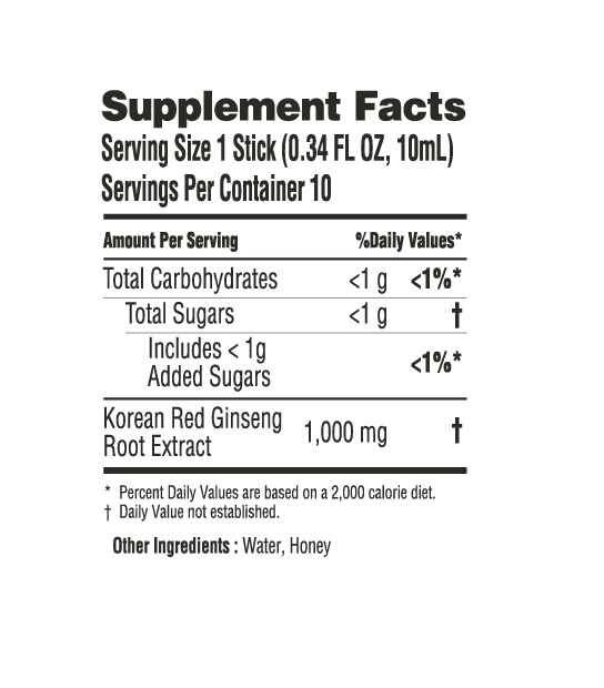 Koreselect Liquid Energy Stick Korean Red Ginseng Caffeine Free