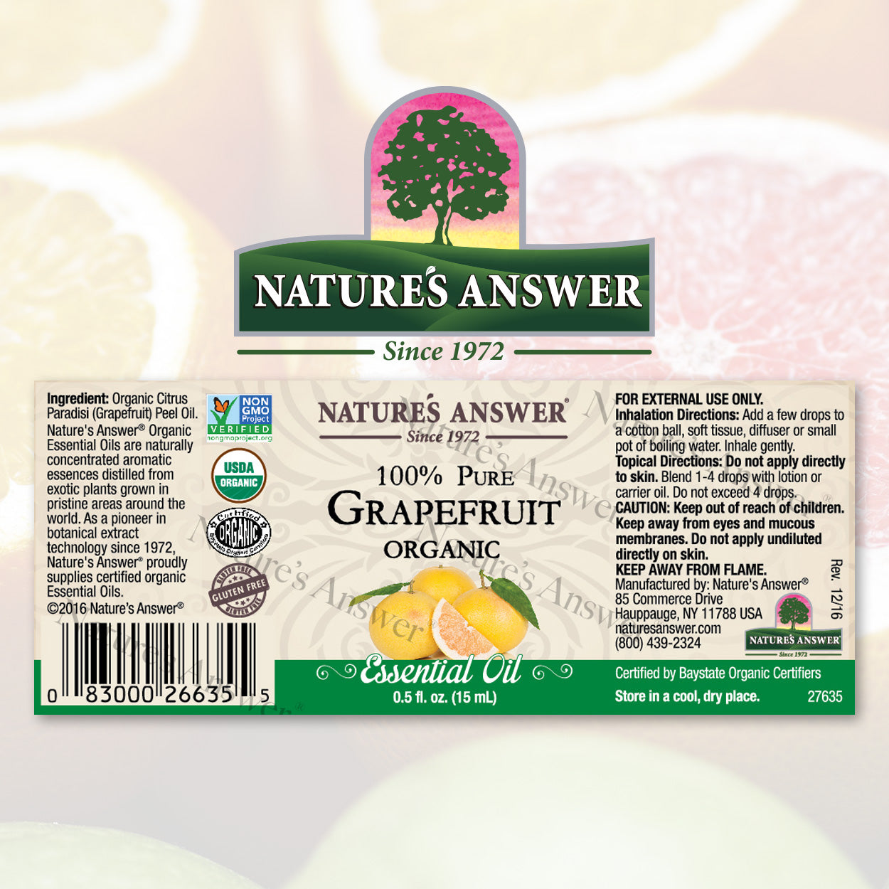 Nature's Answer Grapefruit Essential Oil Organic