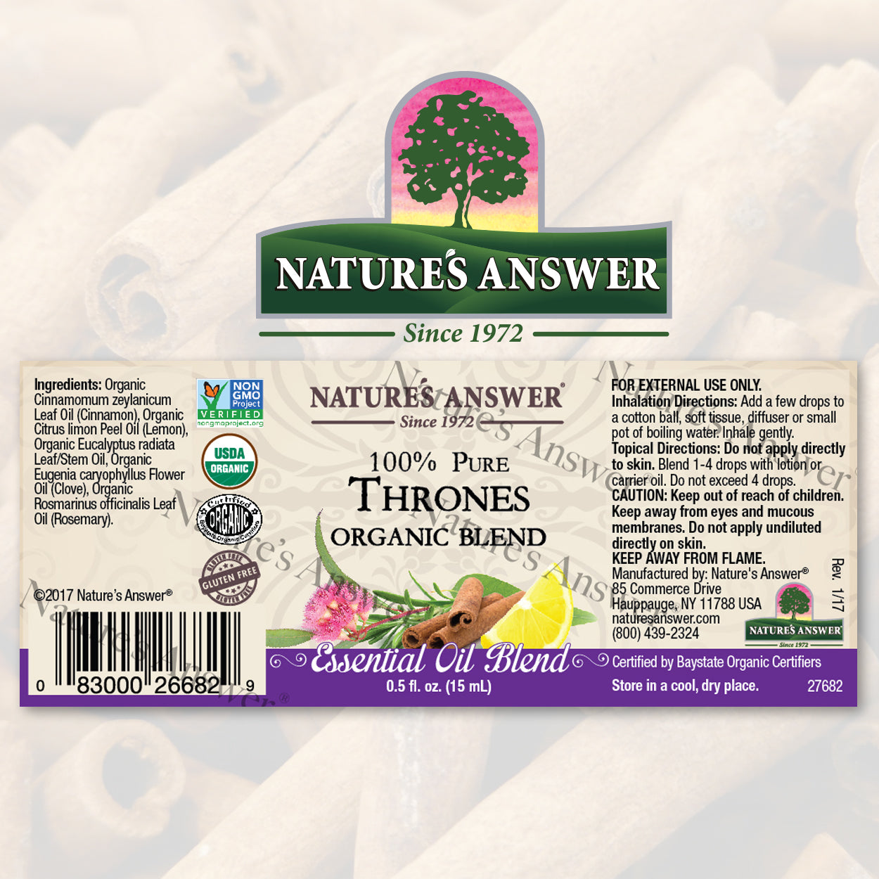 Nature's Answer Thrones Blend Essential Oil Organic