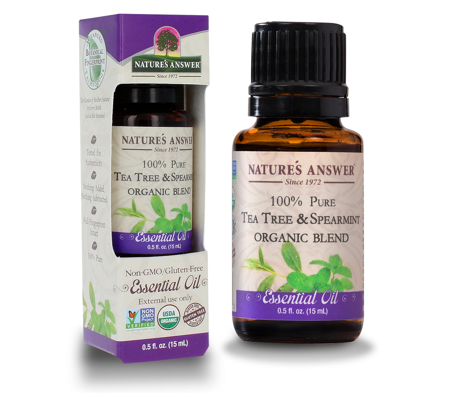 Nature's Answer Tea Tree & Spearmint Essential Oils Organic