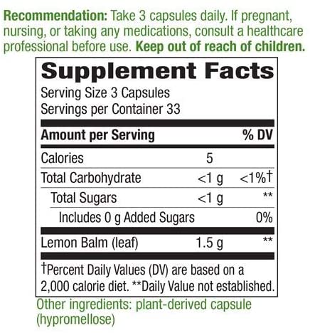 Nature's Way Lemon Balm (Melissa)