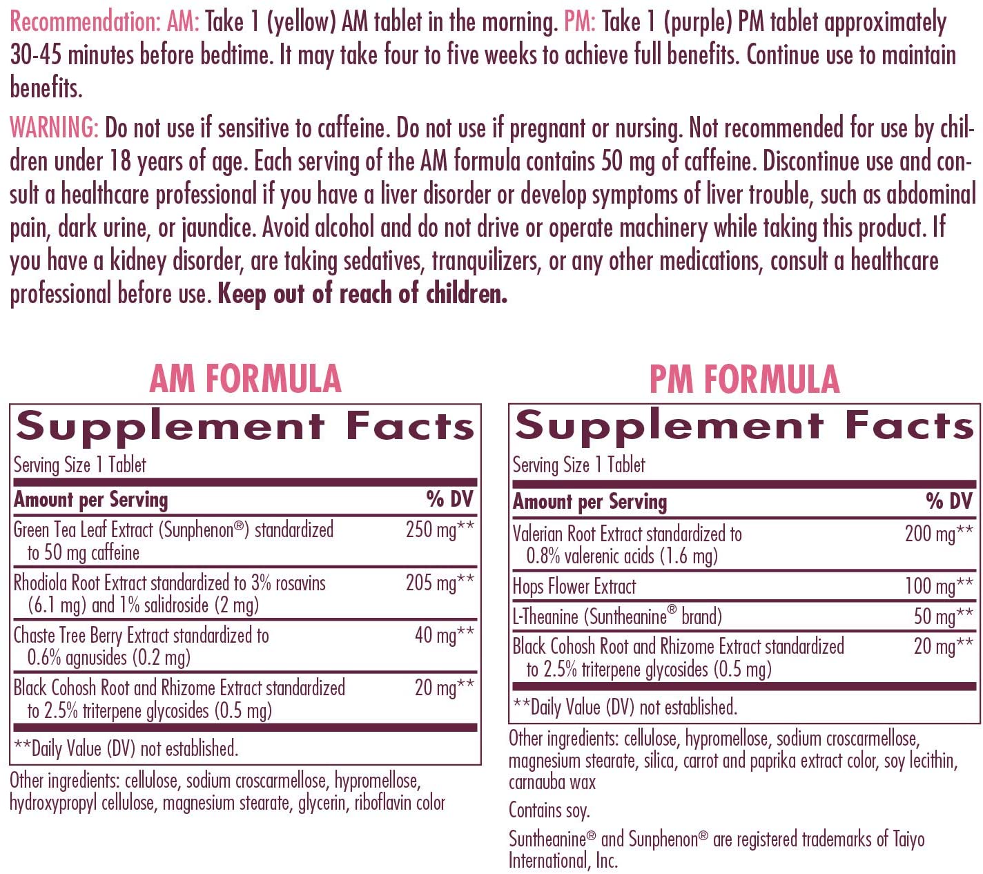 Nature's Way AM/PM PeriMenopause Formula Hormone-Free Day & Night Relief