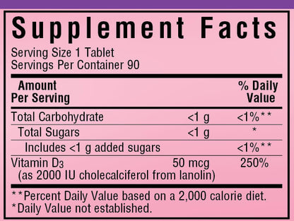 Bluebonnet Vitamin D-3 Chewable 2000