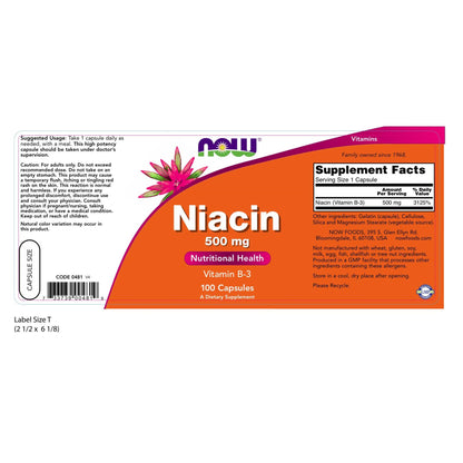 NOW Foods Niacin 500mg