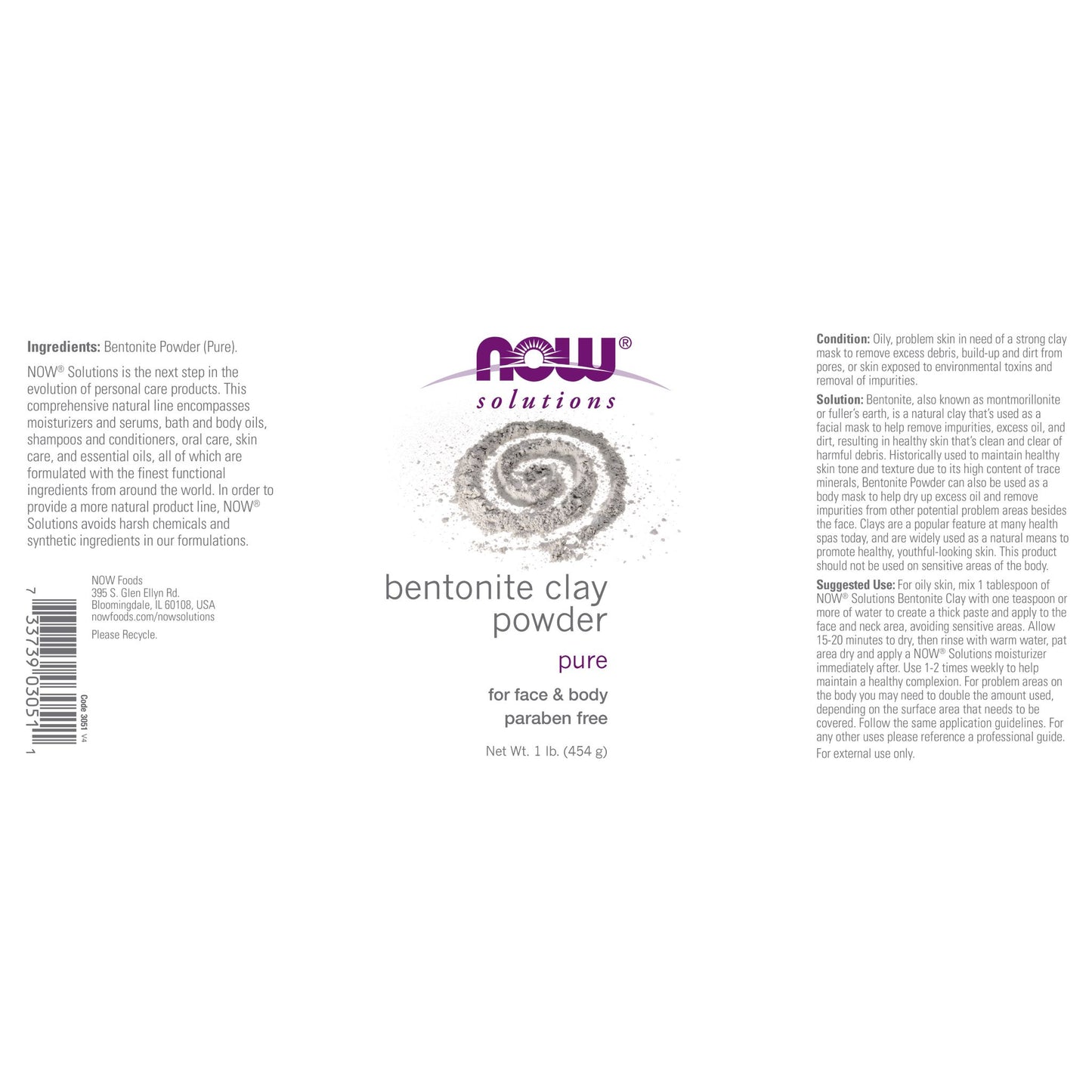 NOW Foods Bentonite Clay Powder