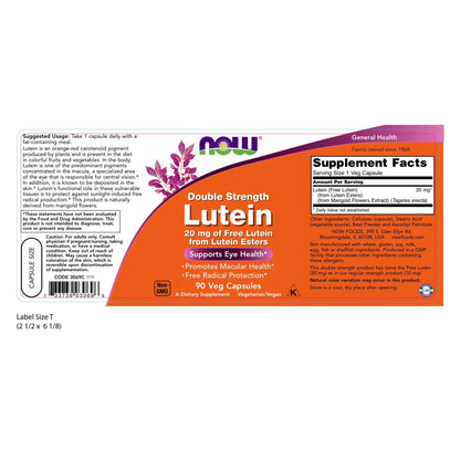 NOW Foods Lutein Double Strength - 20mg