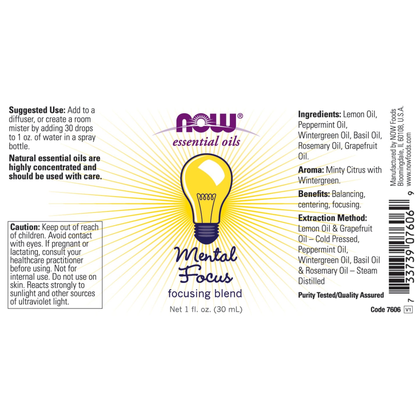 NOW Foods Mental Focus Essential Oil Blend