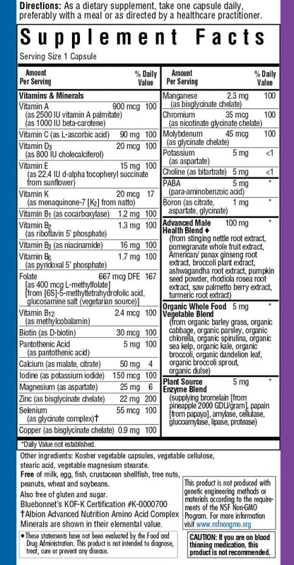 Bluebonnet Men's Whole Food One Day Vitamin