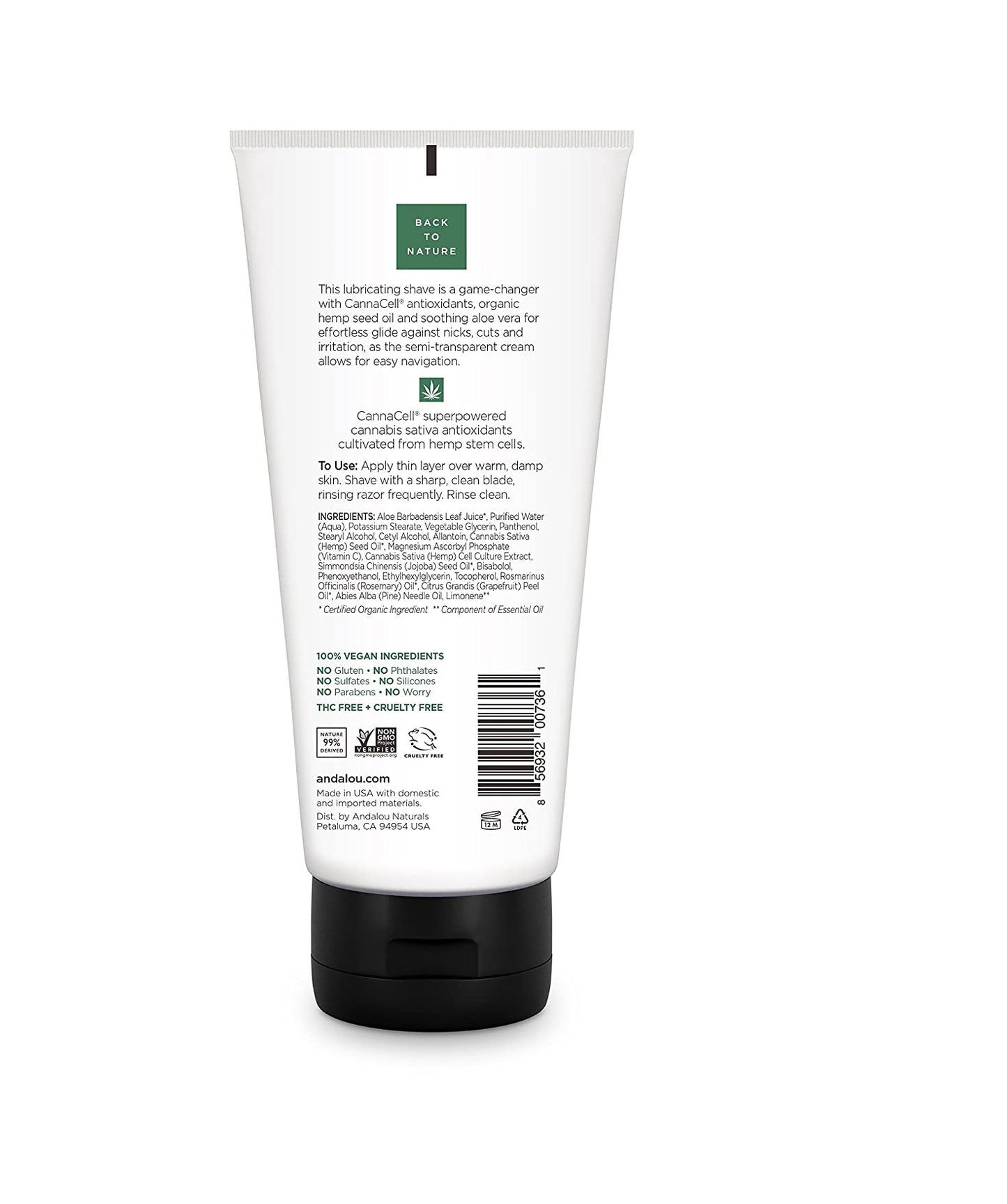 Andalou Naturals Men Smooth Glide Shave Cream