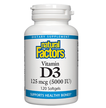 Natural Factors Vitamin D3 125 mcg (5000 IU)