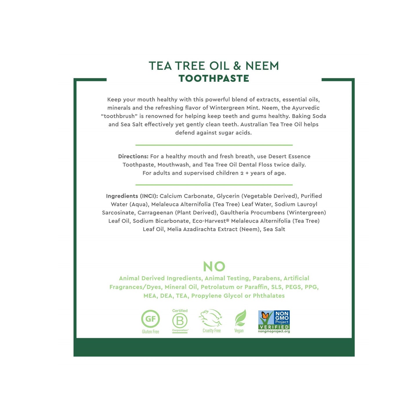 Desert Essence Tea Tree Oil & Neem Wintergreen Toothpaste