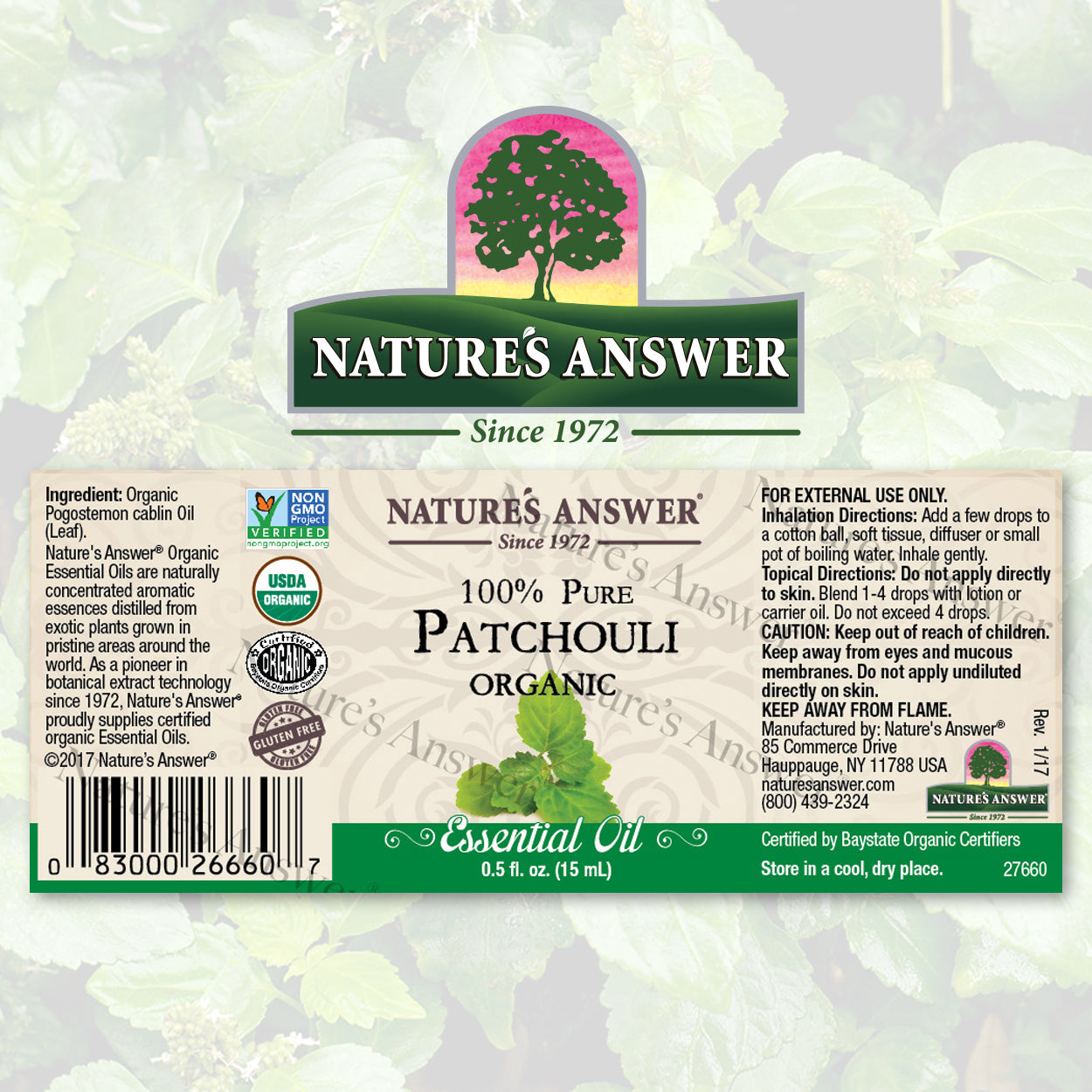 Nature's Answer Patchouli Essential Oil Organic