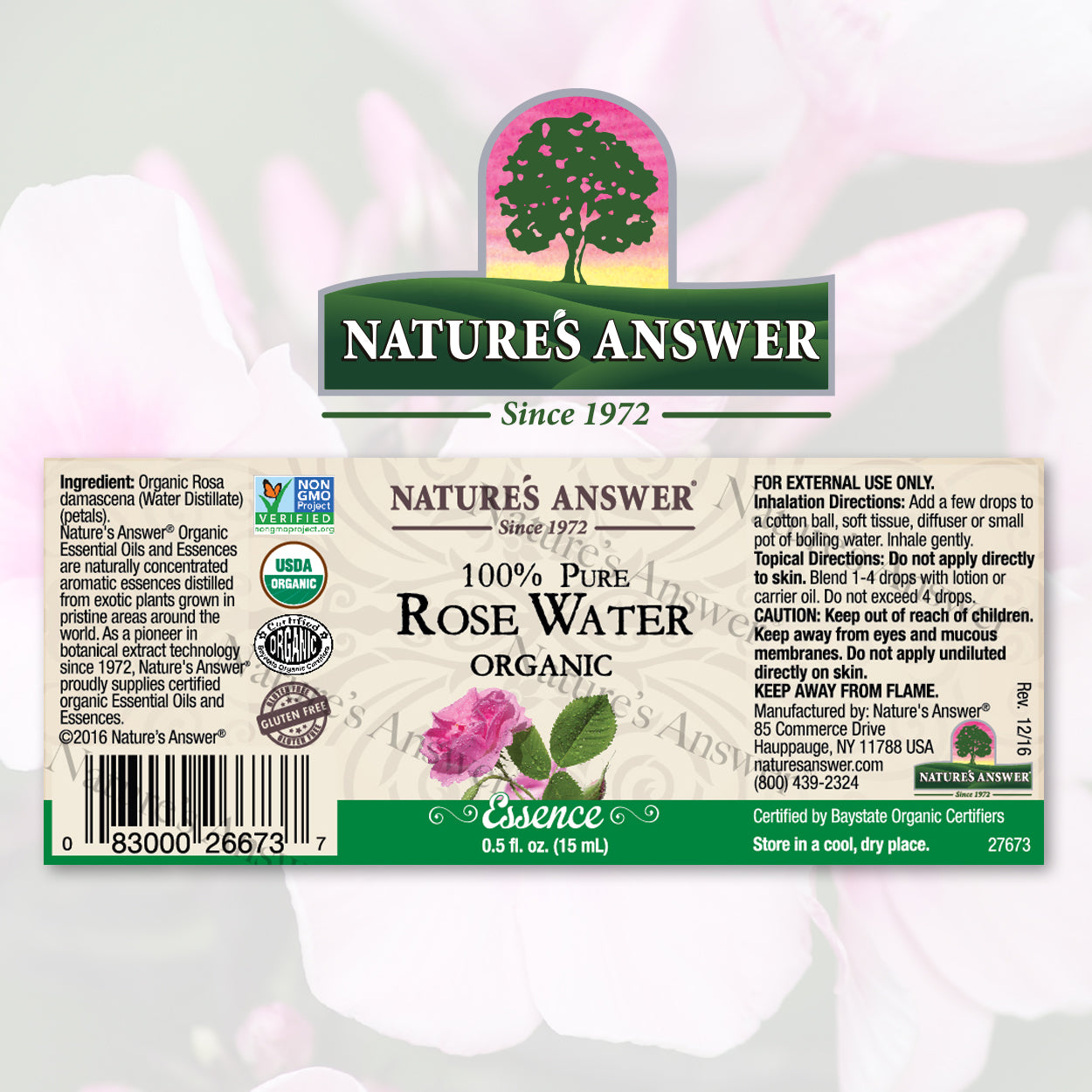 Nature's Answer Rosewater Essential Oil Organic