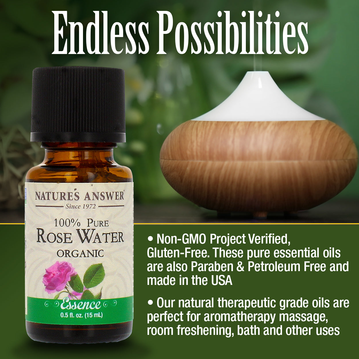 Nature's Answer Rosewater Essential Oil Organic