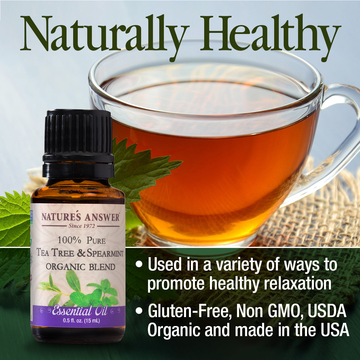 Nature's Answer Tea Tree & Spearmint Essential Oils Organic