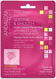 Andalou Sensitive 1000 Roses Soothe & Smooth Hydro Serum Facial Sheet Mask